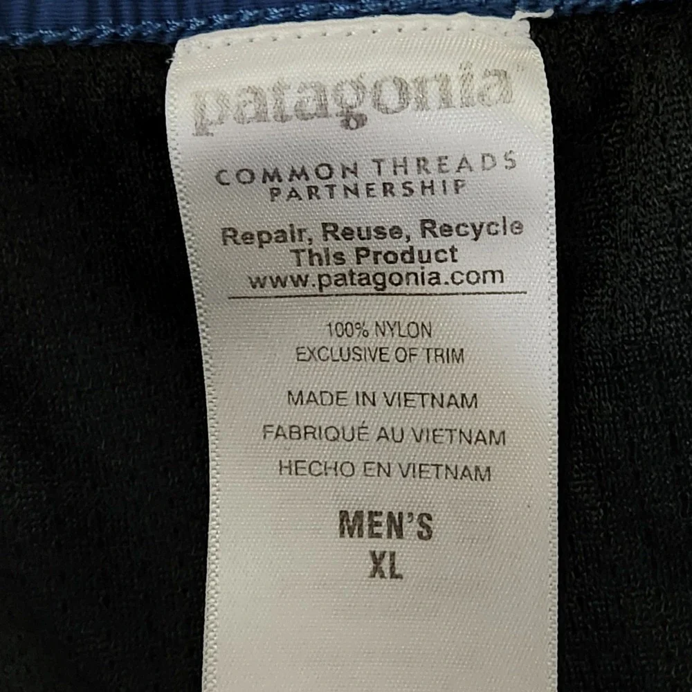 Patagonia Baggies Longs Shorts Mens XL Glass Blue Lined 7